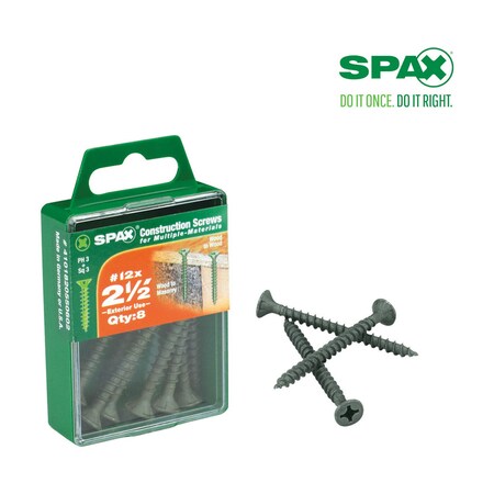 Spax Scrw Spax Fh 12X2.5 Bx8 4101820550602